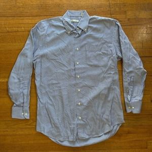 Peter Millar Houndstooth Button Down Long Sleeve Shirt Classic Fit Medium